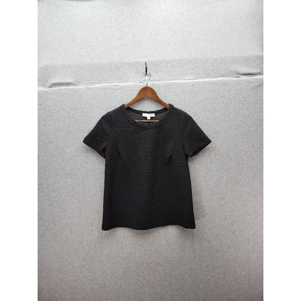Eri + Ali Black Polka Dot Short Sleeve‎ Blouse